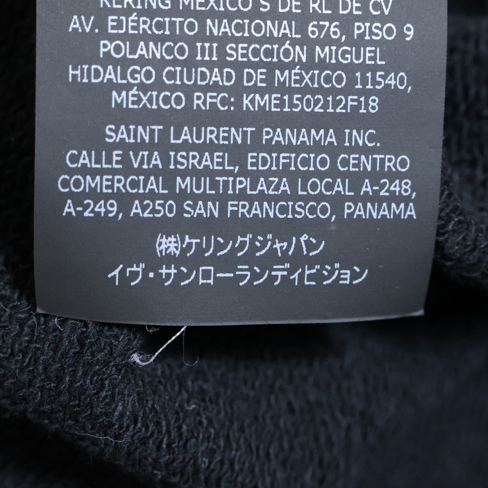 SAINT LAURENT PARIS(サンローランパリ) シグニチャーロゴプリント プルオーバースウェットパーカー フーディー ブラック 464581