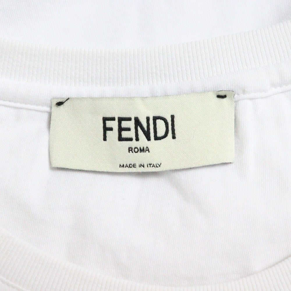 FENDI(フェンディ) ジップポケット ロゴ ショートスリーブカットソー 半袖Tシャツ ホワイト