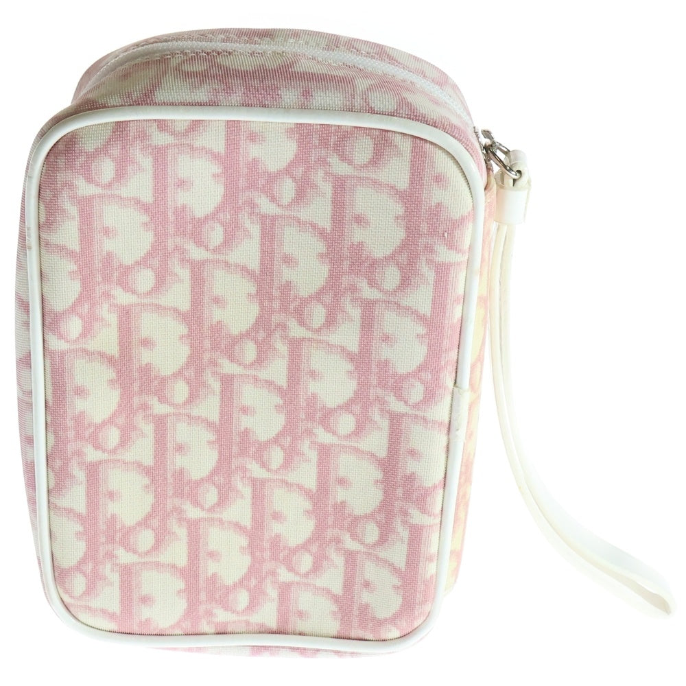 Christian Dior(クリスチャンディオール) トロッター 2 コスメポーチ メイクポーチ ケース 収納 ホワイト×ピンク