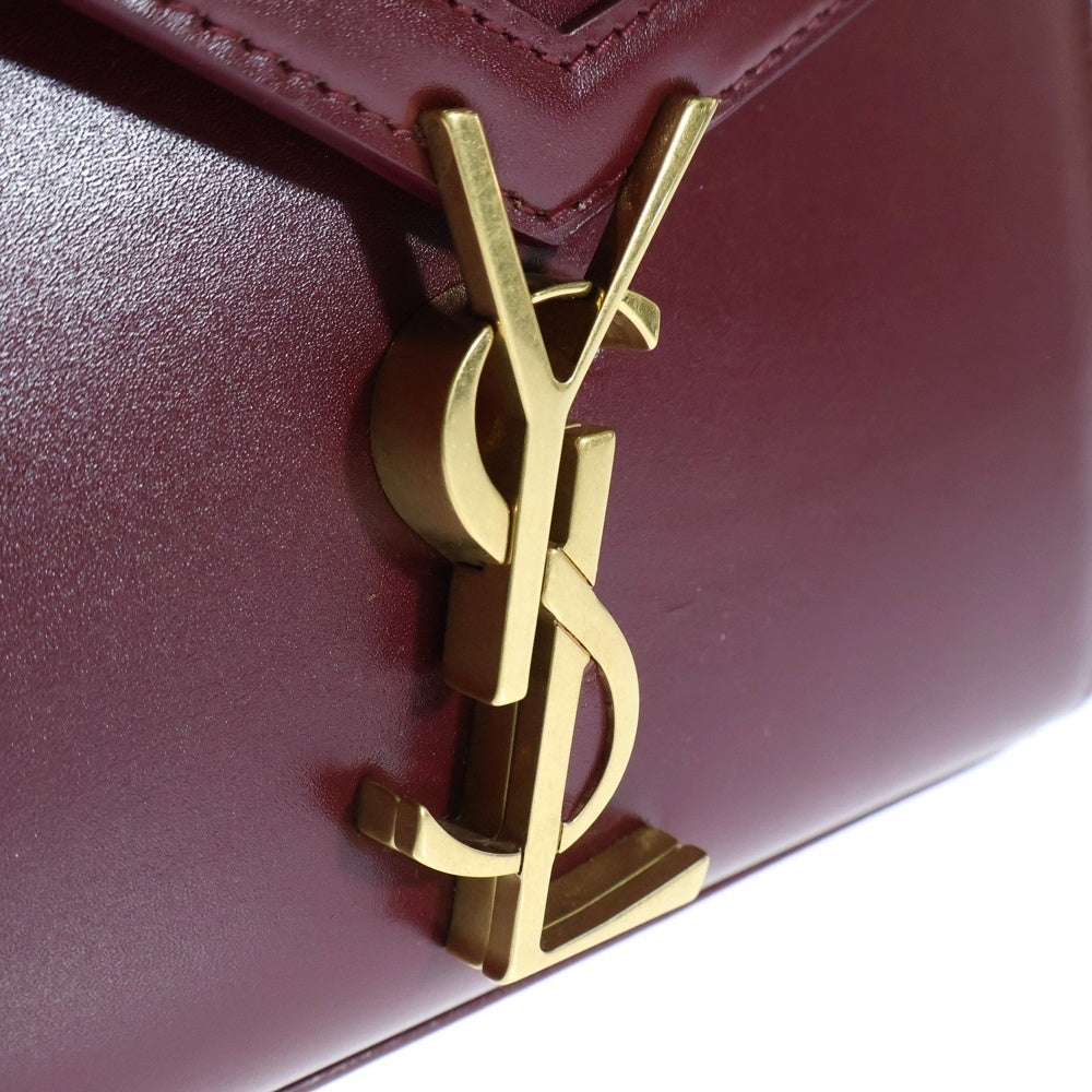 SAINT LAURENT PARIS(サンローランパリ) カサンドラ トップハンドル ロゴ 2WAYハンドバッグ ショルダーバッグ ボルドー 623930