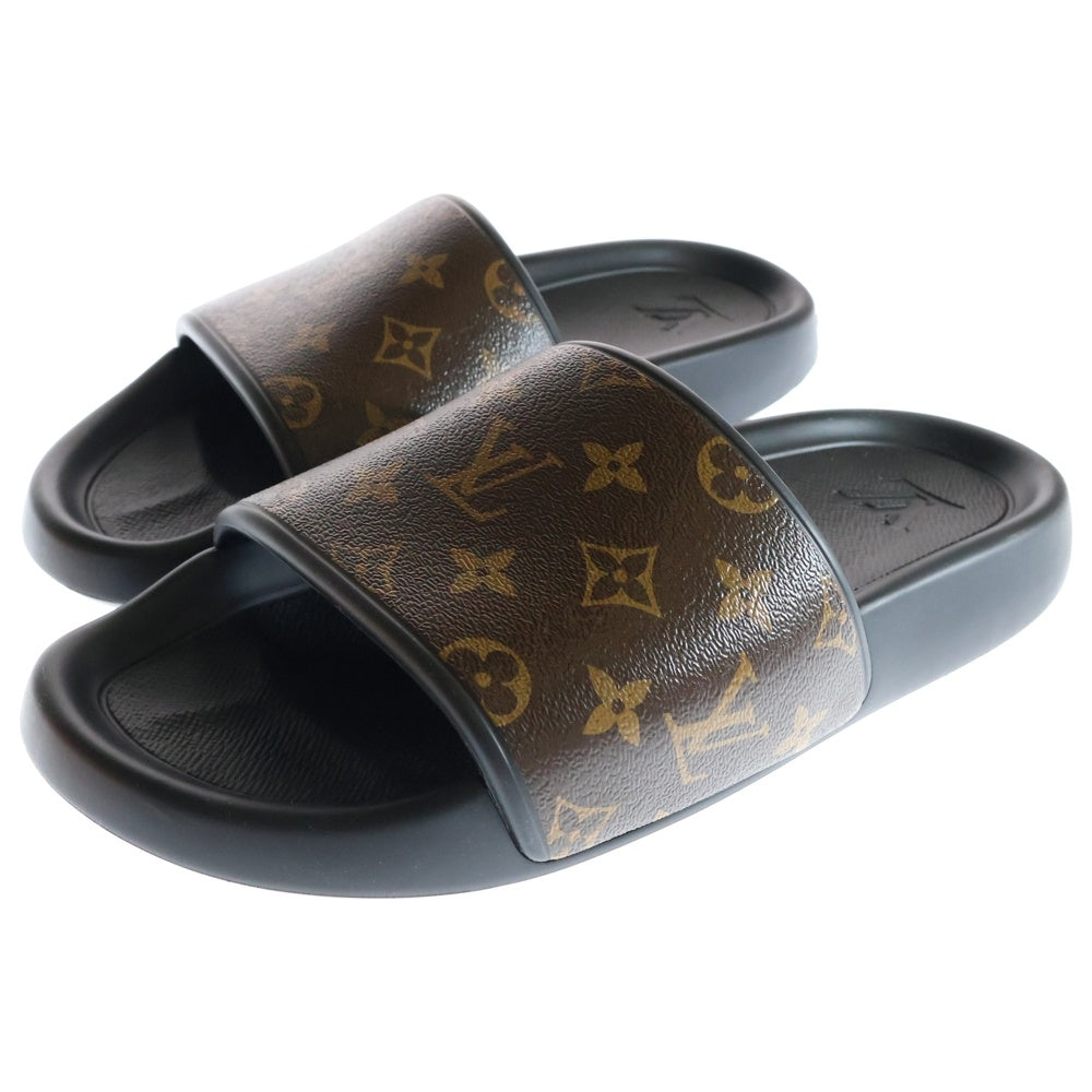 LOUIS VUITTON(ルイヴィトン) モノグラム ウォーターフロントミュール レザーサンダル ブラウン/ブラック MN1212