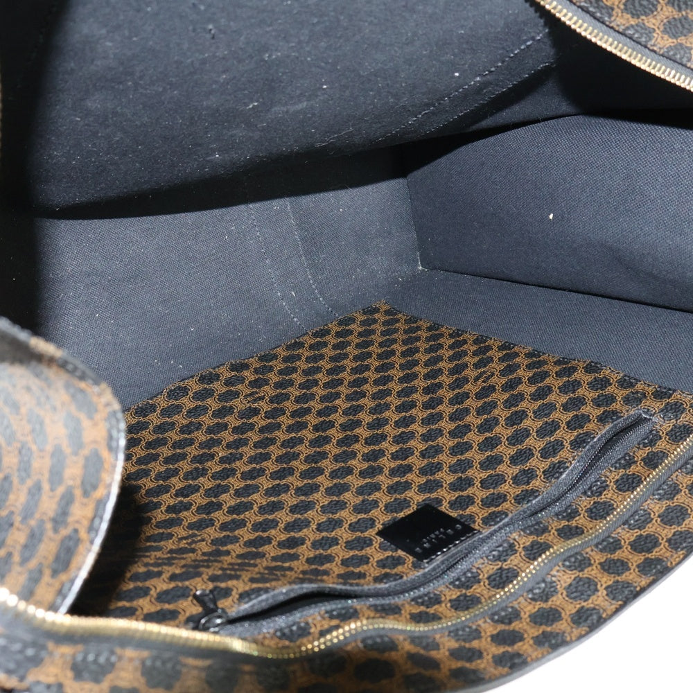 CELINE(セリーヌ) マカダム PVC トートバッグ ハンドバッグ ビジネスバッグ ブラック ブラウン ゴールド金具 PVC