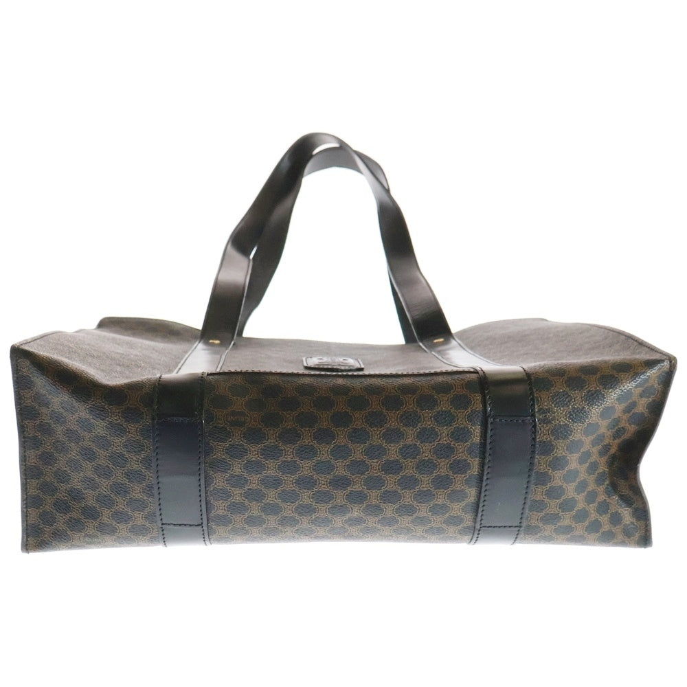 CELINE(セリーヌ) マカダム PVC トートバッグ ハンドバッグ ビジネスバッグ ブラック ブラウン ゴールド金具 PVC