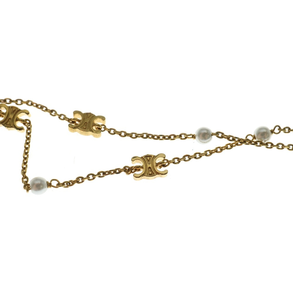 CELINE(セリーヌ) トリオンフ パール ダブル ネックレス GP ゴールド アクセサリー レディース