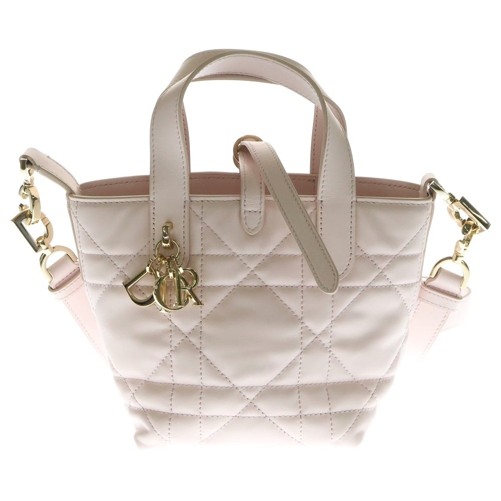 DIOR(ディオール) トゥージュール バーティカル ナノ 2WAYバッグ ミニハンドバッグ ショルダーバッグ ライトピンク ゴールド金具 レザー S6100OSNW_M413