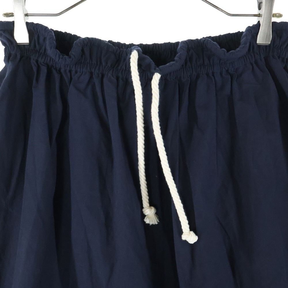 JIL SANDER(ジルサンダー) 23SS ロープ ドローストリング コットン フレア ミディアム スカート ネイビー レディース J40MA0103 J45127