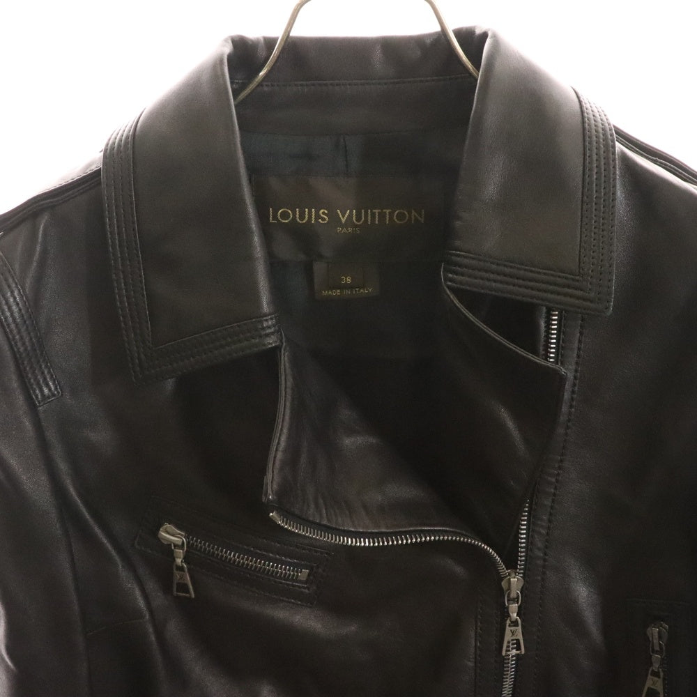 LOUIS VUITTON(ルイヴィトン) 11SS ラムスキン レザー ジップアップ ダブル ライダースジャケット ブラック レディース RW111W WQLJ02KTT