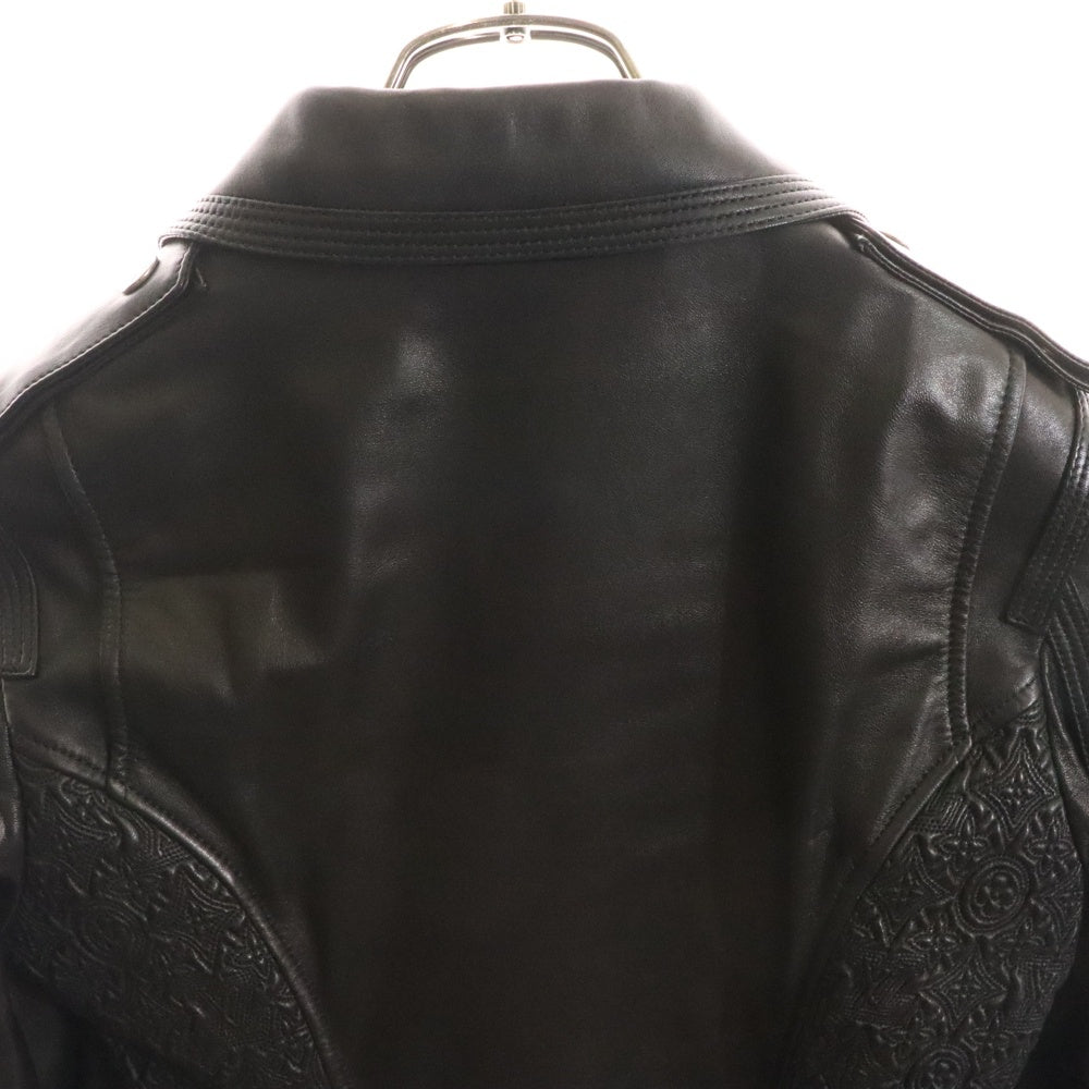LOUIS VUITTON(ルイヴィトン) 11SS ラムスキン レザー ジップアップ ダブル ライダースジャケット ブラック レディース RW111W WQLJ02KTT