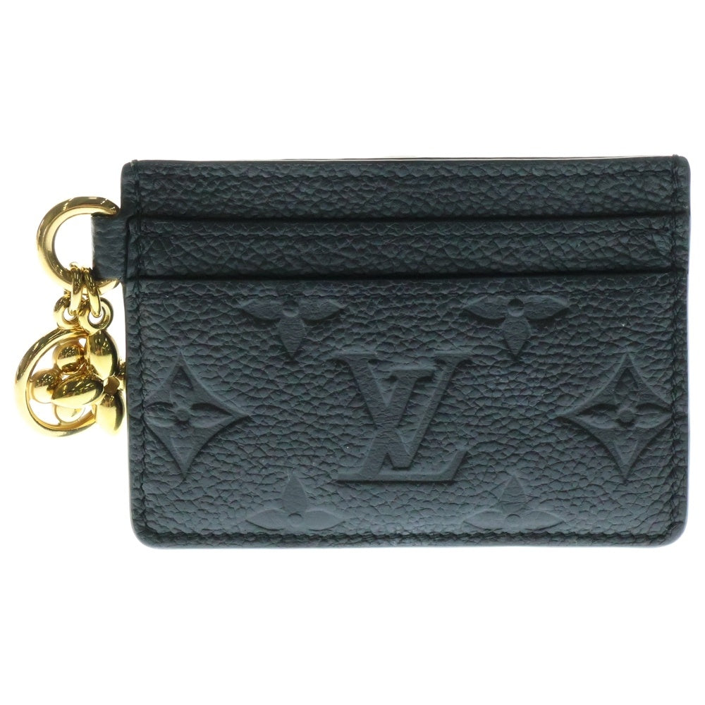 LOUIS VUITTON(ルイヴィトン) モノグラム アンプラント ポルトカルト LVチャーム カードケース フラグメントケース ブラック レザー ゴールド金具 M82132