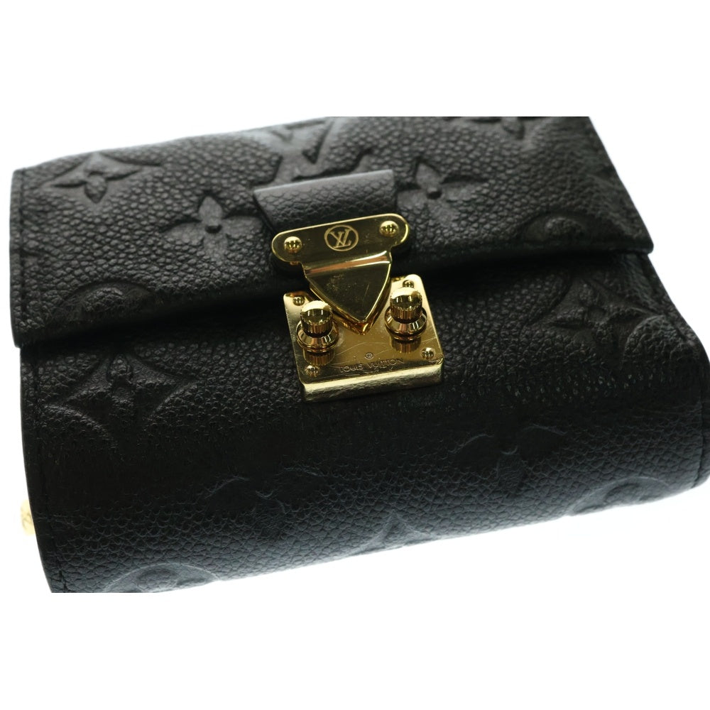 LOUIS VUITTON(ルイヴィトン) ポルトフォイユ・メティス・コンパクト ウォレット 三つ折り財布 コインケース ブラック ゴールド金具 レザー M80880