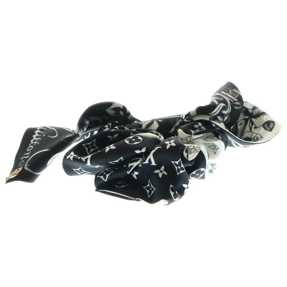 LOUIS VUITTON(ルイヴィトン) モノグラム シュシュ・ブルーミング ヘアゴム ブラック×ホワイト M96859