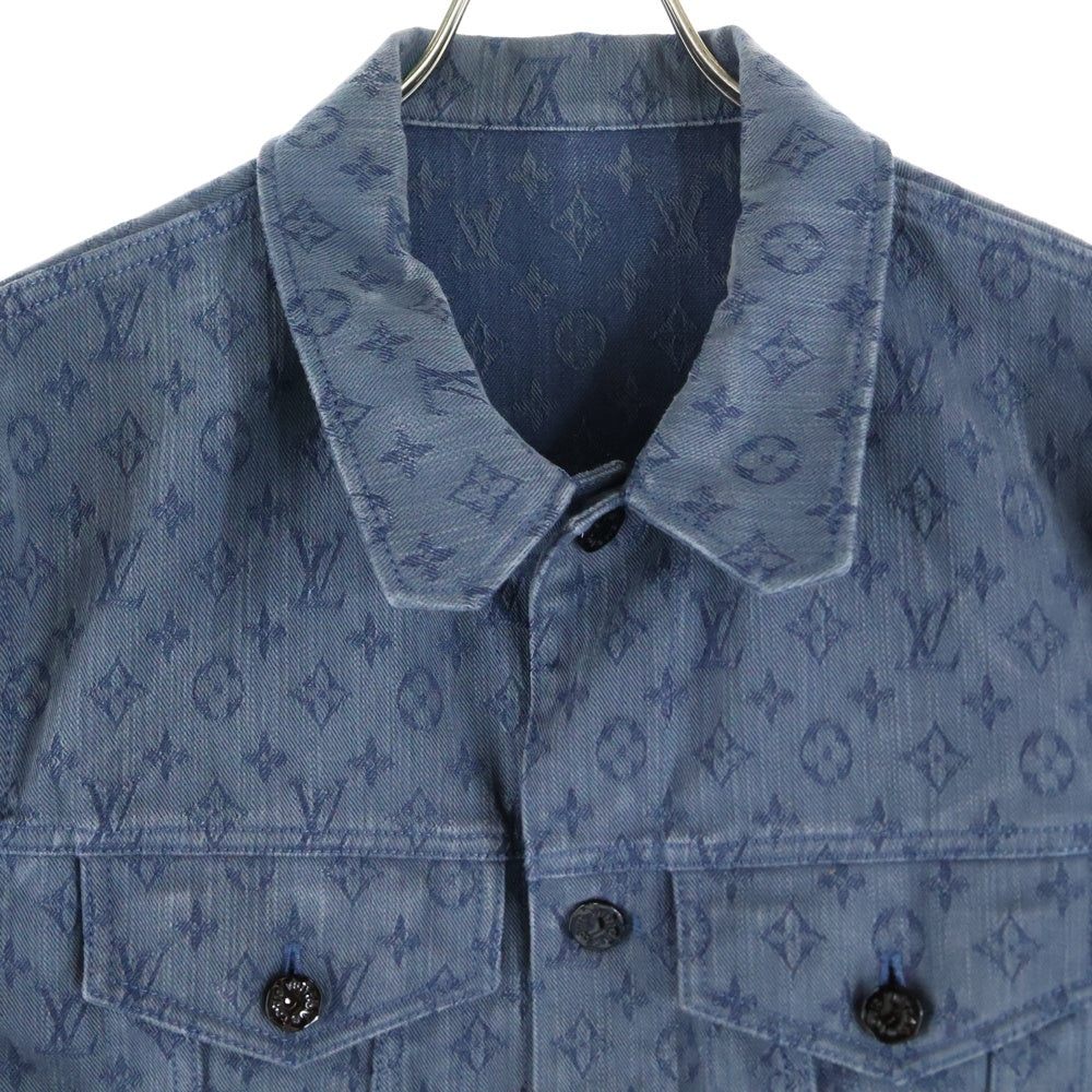LOUIS VUITTON(ルイヴィトン) 19AW モノグラム総柄ジャガード デニム トラッカージャケット インディゴ RM192M QJQ HHA20W