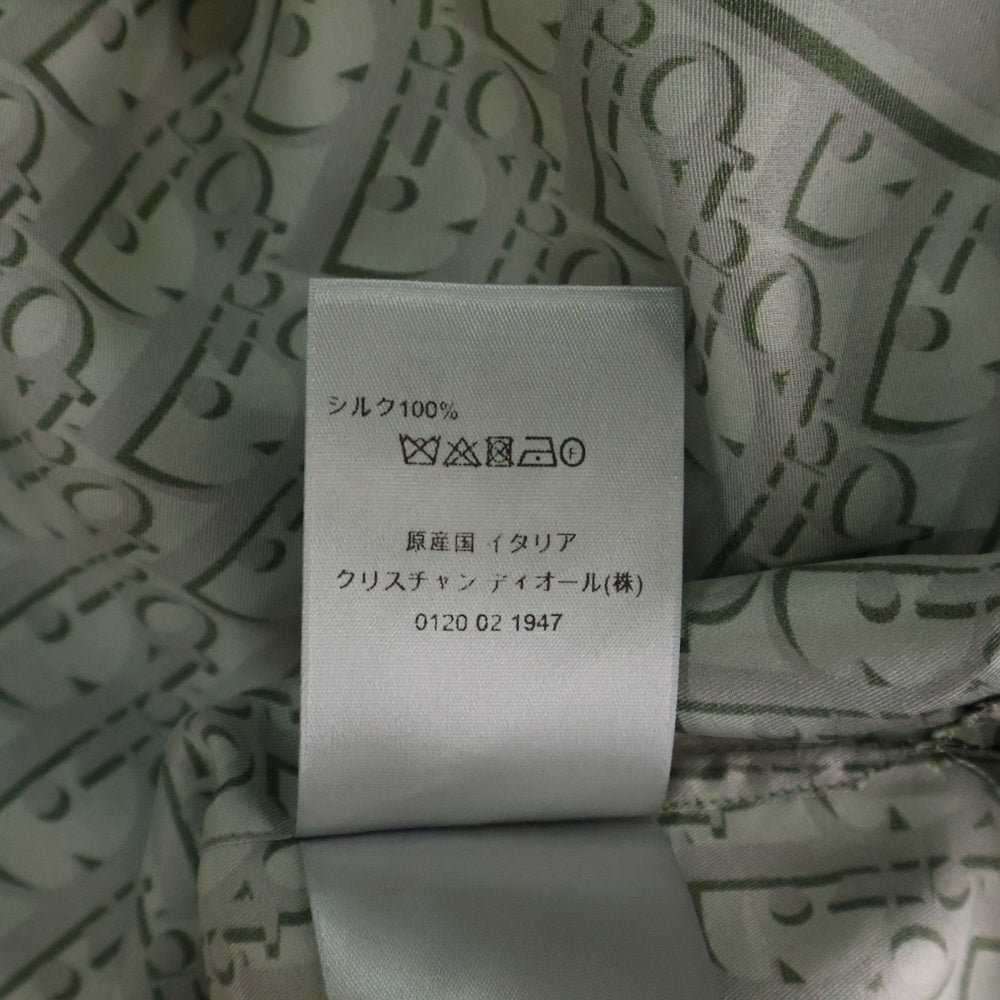 Christian Dior(クリスチャンディオール) 23SS オブリーク 総柄プリント レギュラーカラー シルク 半袖シャツ カーキ/グレー 193C545A4751