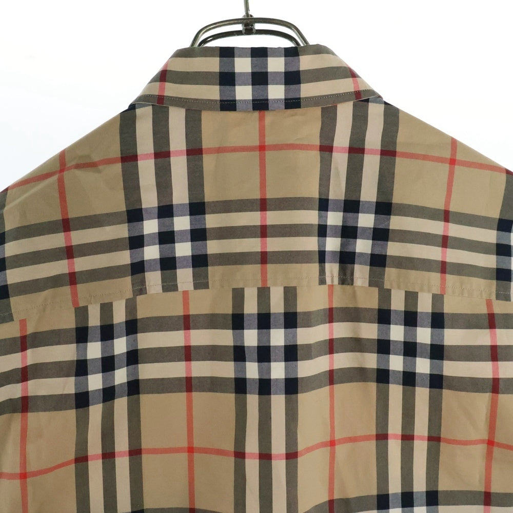BURBERRY(バーバリー) ノバチェック総柄 袖ロゴプリント ロングスリーブ 長袖シャツ ベージュ 8029878