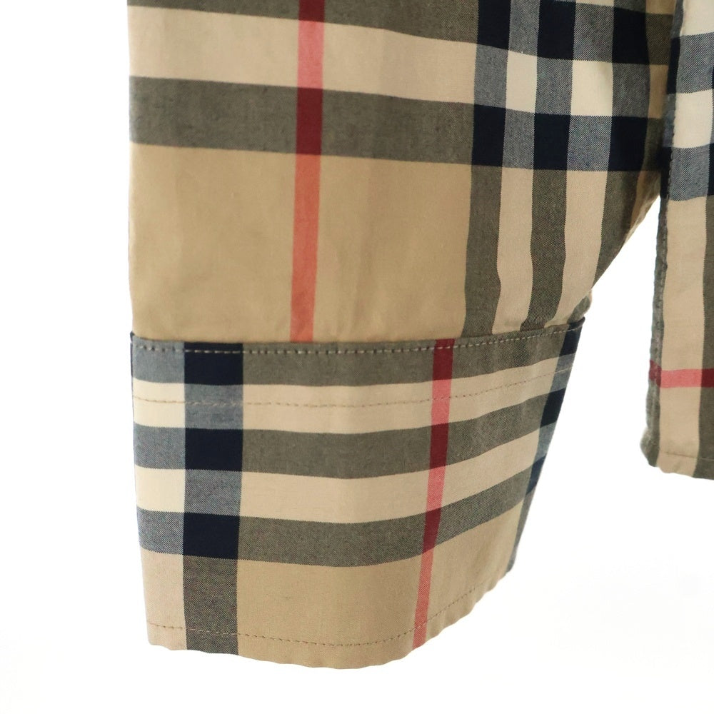 BURBERRY(バーバリー) ノバチェック総柄 袖ロゴプリント ロングスリーブ 長袖シャツ ベージュ 8029878