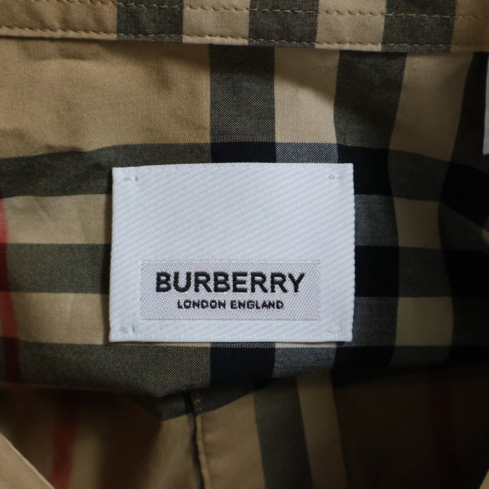 BURBERRY(バーバリー) ノバチェック総柄 袖ロゴプリント ロングスリーブ 長袖シャツ ベージュ 8029878