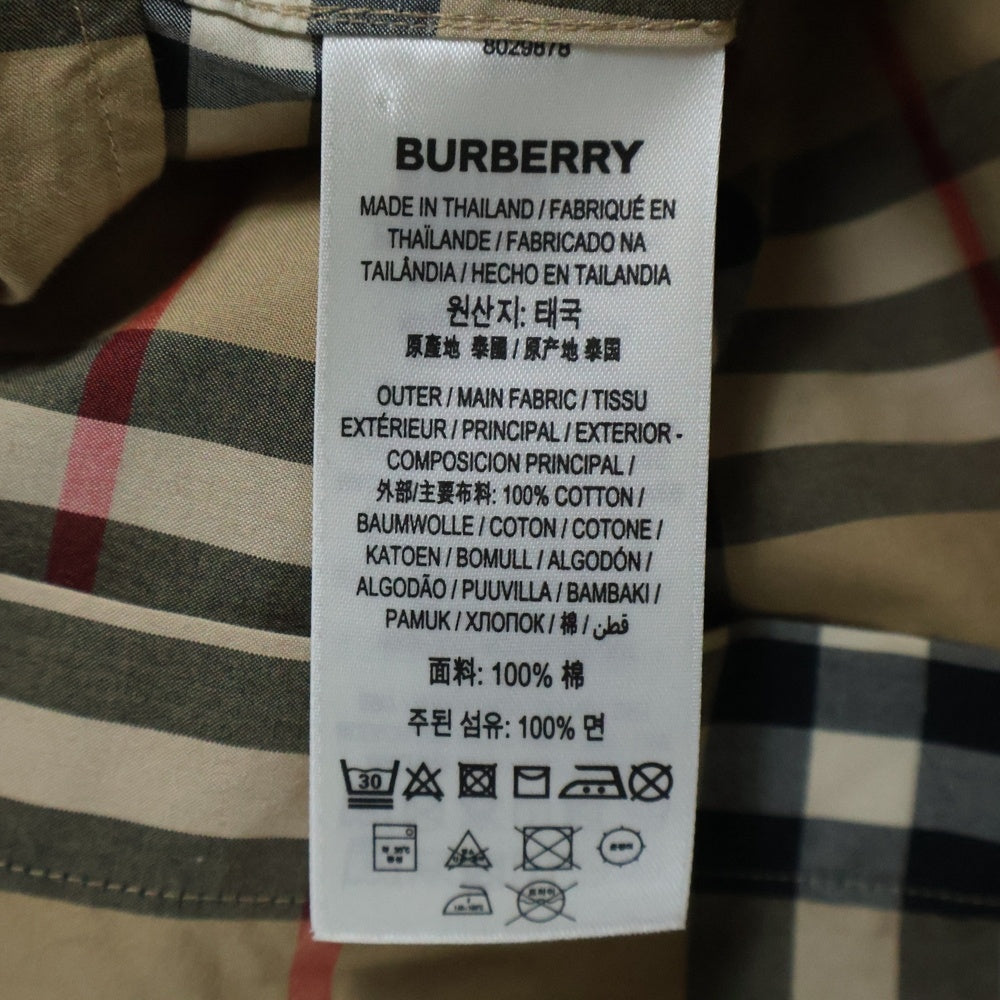 BURBERRY(バーバリー) ノバチェック総柄 袖ロゴプリント ロングスリーブ 長袖シャツ ベージュ 8029878