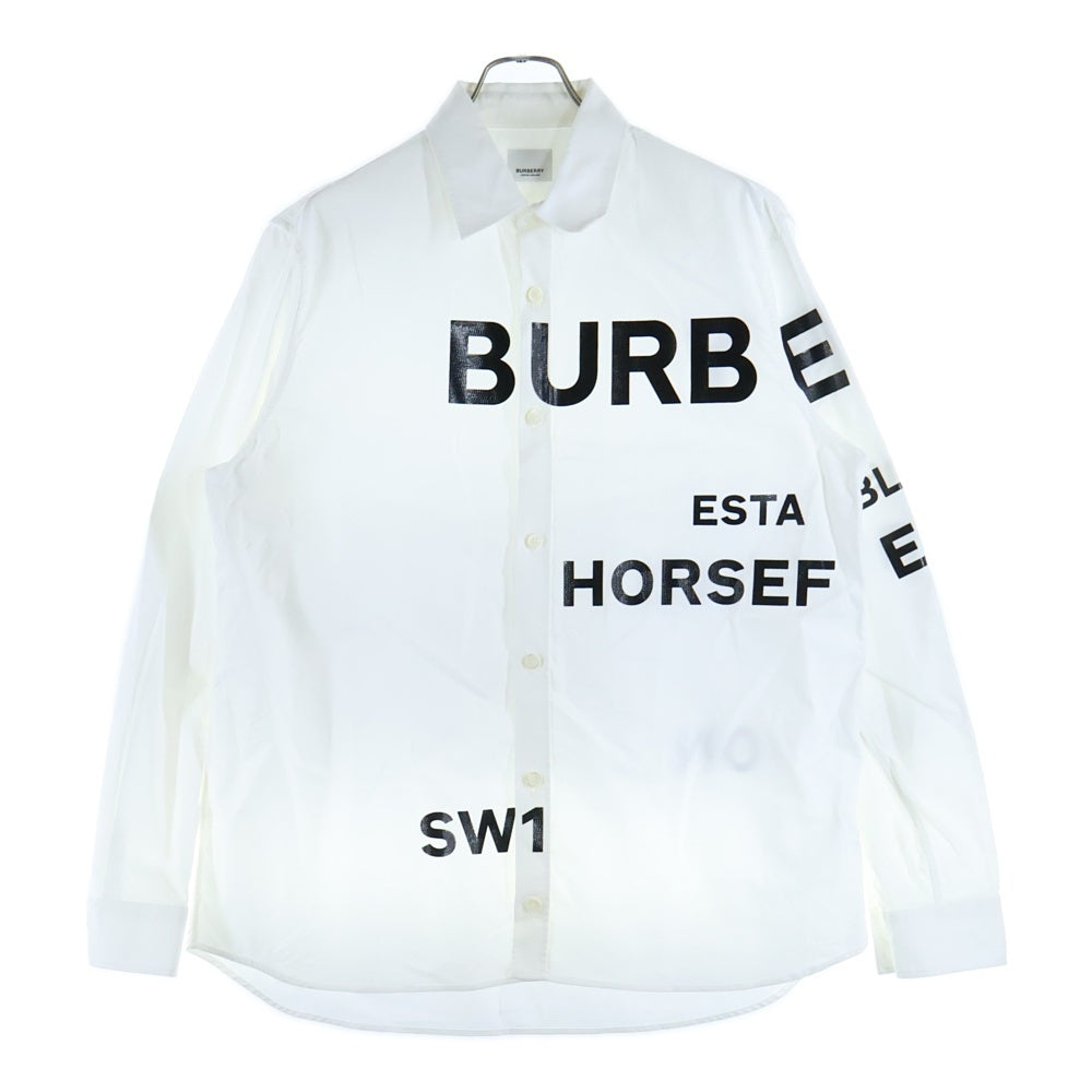 BURBERRY(バーバリー) ホースフェリー ロゴプリント ロングスリーブ 長袖シャツ ホワイト 8023776