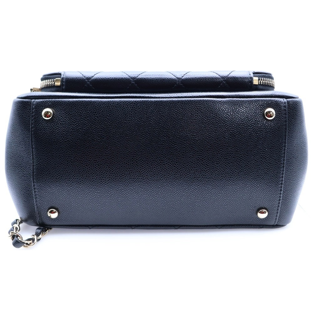 CHANEL(シャネル) アフィニティ ココマーク キャビアスキン レザー 2WAY ハンド チェーンショルダーバッグ ゴールド金具 ブラック