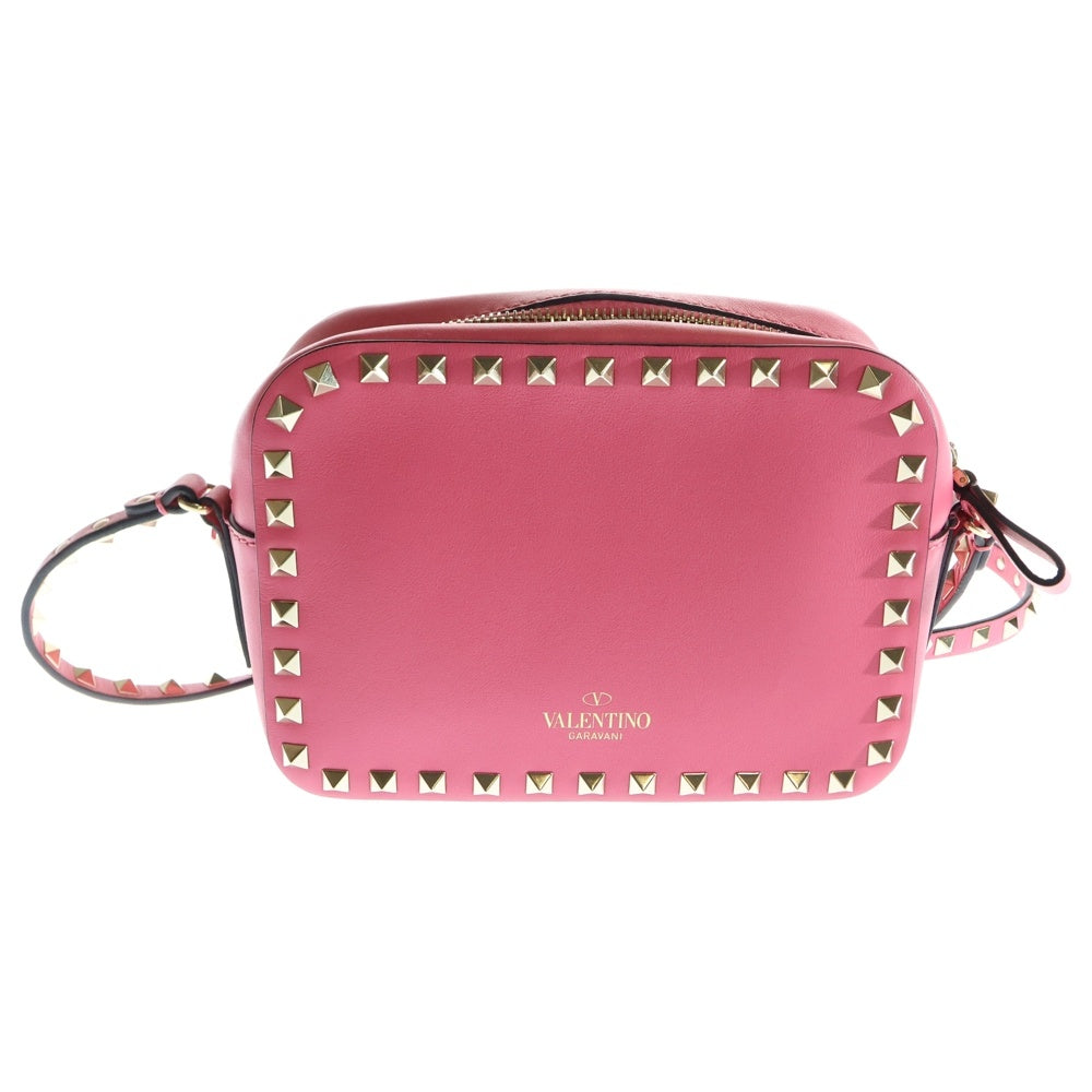VALENTINO(ヴァレンティノ) ガラヴァーニ ロックスタッズ ショルダーバッグ ミニバッグ ゴールド金具 レザー ピンク