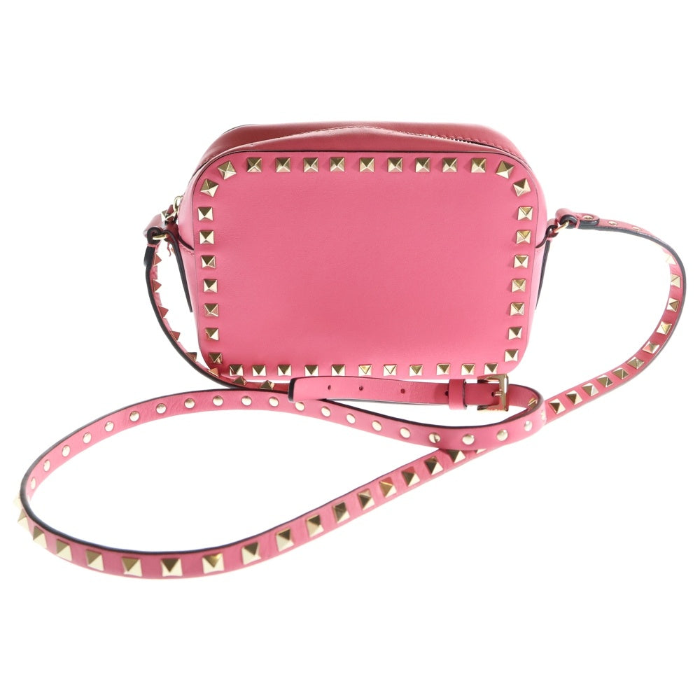 VALENTINO(ヴァレンティノ) ガラヴァーニ ロックスタッズ ショルダーバッグ ミニバッグ ゴールド金具 レザー ピンク