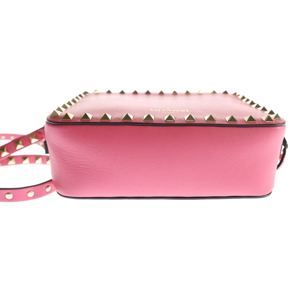 VALENTINO(ヴァレンティノ) ガラヴァーニ ロックスタッズ ショルダーバッグ ミニバッグ ゴールド金具 レザー ピンク