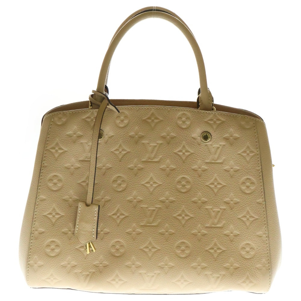 LOUIS VUITTON(ルイヴィトン) モンテーニュMM モノグラムアンプラント エンボスレザー 2WAY ハンド ショルダーバッグ ゴールド金具 ベージュ M41152