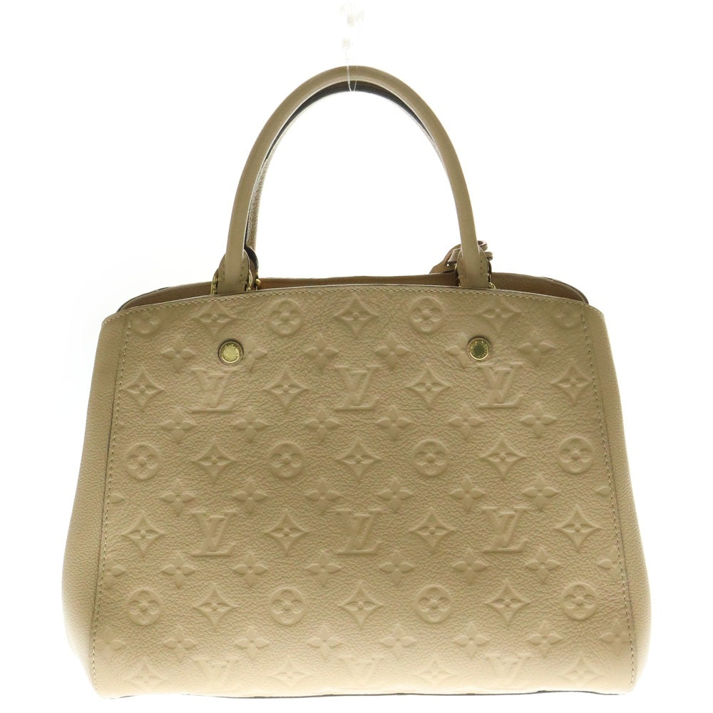 LOUIS VUITTON(ルイヴィトン) モンテーニュMM モノグラムアンプラント エンボスレザー 2WAY ハンド ショルダーバッグ ゴールド金具 ベージュ M41152