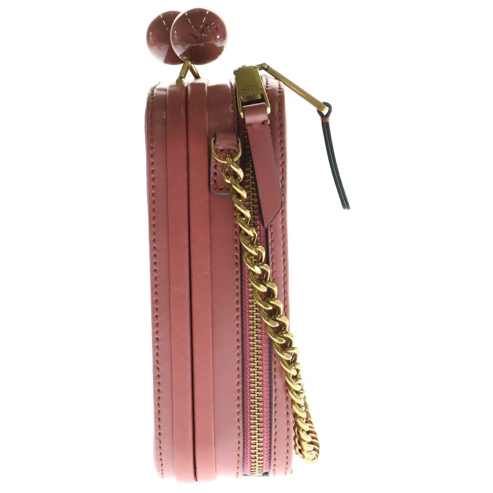 Heaven by Marc Jacobs(ヘブンバイマークジェイコブス) ミニ ヴァニティ クロスボディバッグ ハンドバッグ ショルダーバッグ がま口バッグ ピンク レザー ゴールド金具