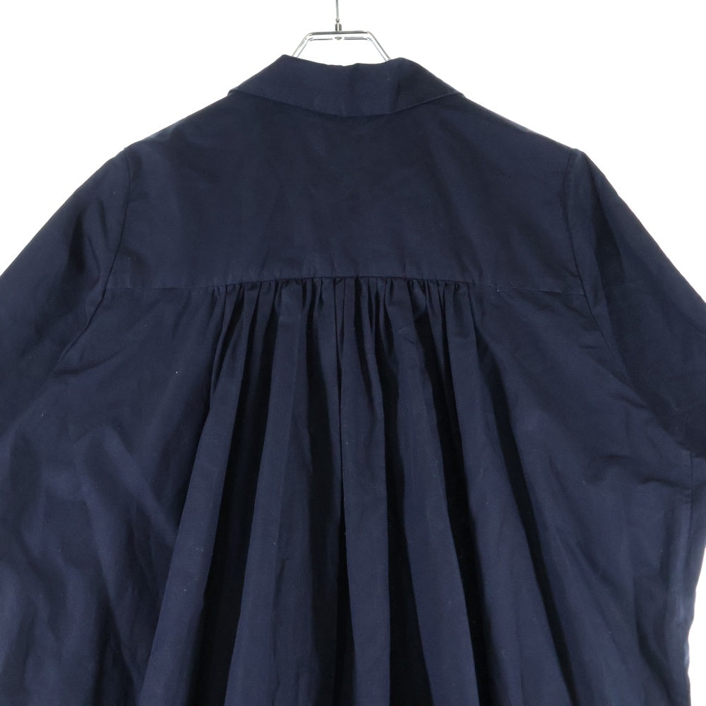 CASEY CASEY(ケイシーケイシー) 22AW RYTHME DRESS リズム ドレス コットンリネンオープンカラーワンピース ネイビー レディース 22FR486