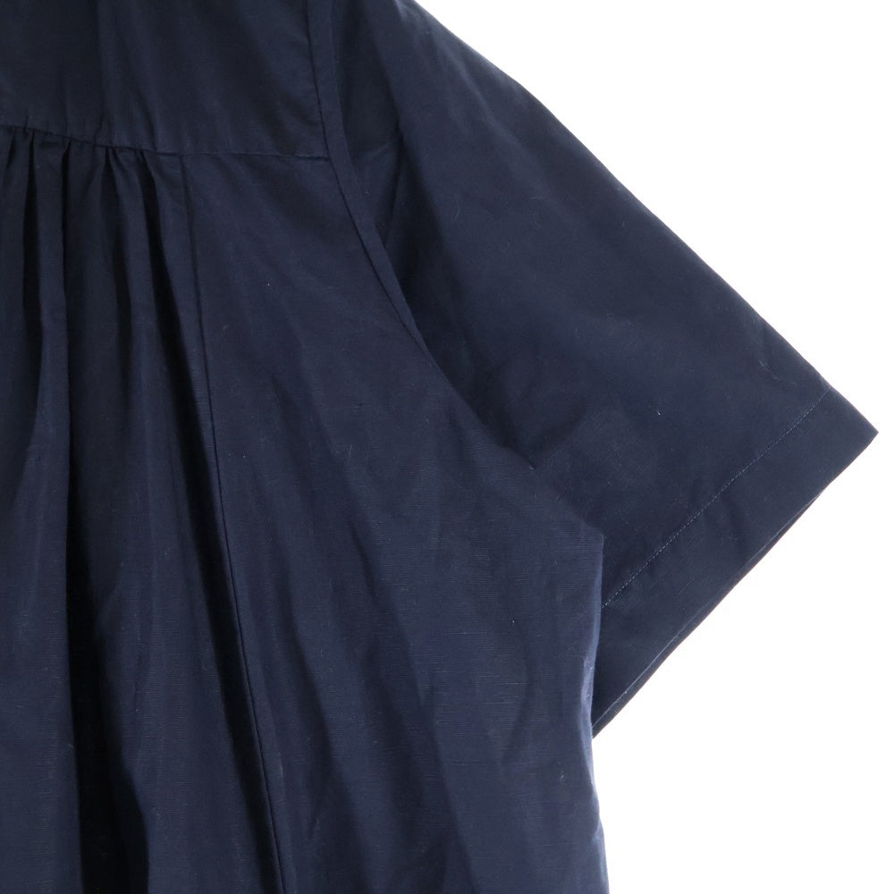 CASEY CASEY(ケイシーケイシー) 22AW RYTHME DRESS リズム ドレス コットンリネンオープンカラーワンピース ネイビー レディース 22FR486