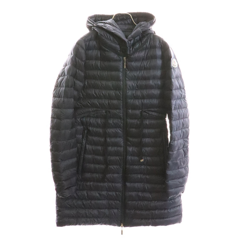 MONCLER(モンクレール) BARBEL バーベル フーデッド ジップアップ ライト ダウン ロング ジャケット コート ネイビー レディース 510934931299 53048