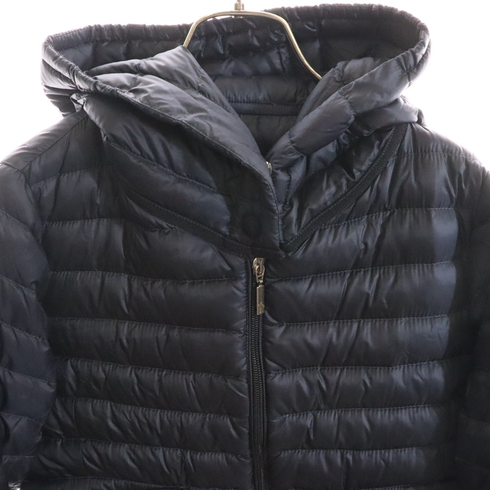 MONCLER(モンクレール) BARBEL バーベル フーデッド ジップアップ ライト ダウン ロング ジャケット コート ネイビー レディース 510934931299 53048