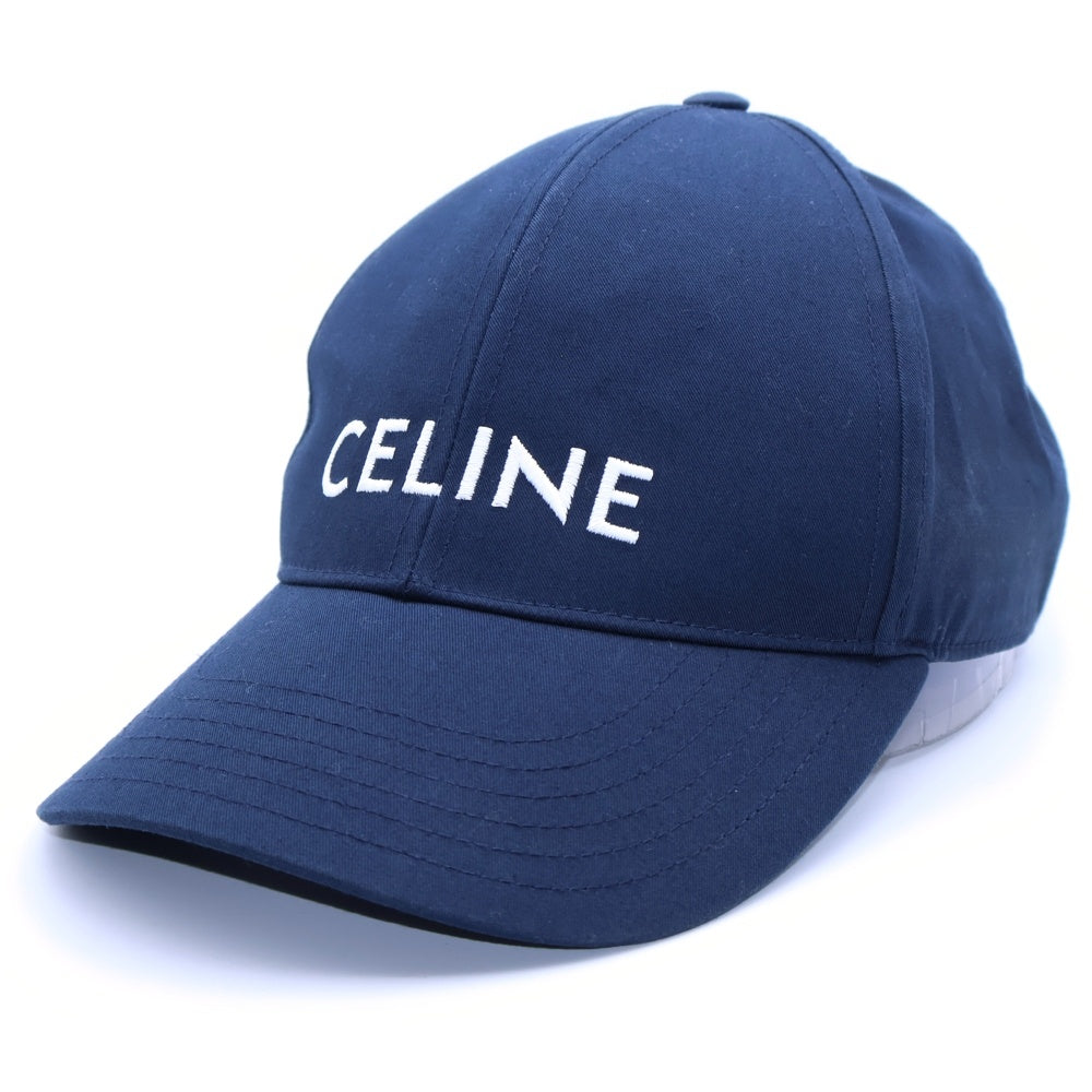 CELINE(セリーヌ) ロゴ刺繍 ベースボール キャップ 帽子 ネイビー 2AUA1969P