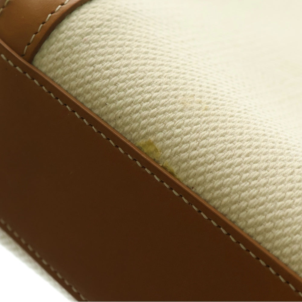 CELINE(セリーヌ) バーティカルカバ 2WAYバック トートバッグ ハンドバッグ ショルダーバッグ キャンバス×レザー ブラウン×アイボリー