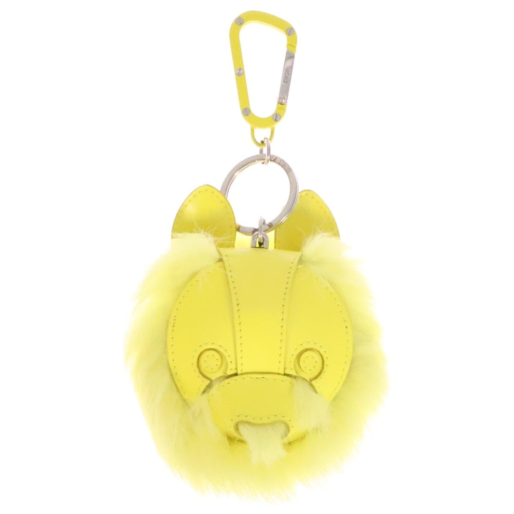 DIOR(ディオール) COOKIE バッグチャーム キーホルダー キーリング イエロー シルバー金具