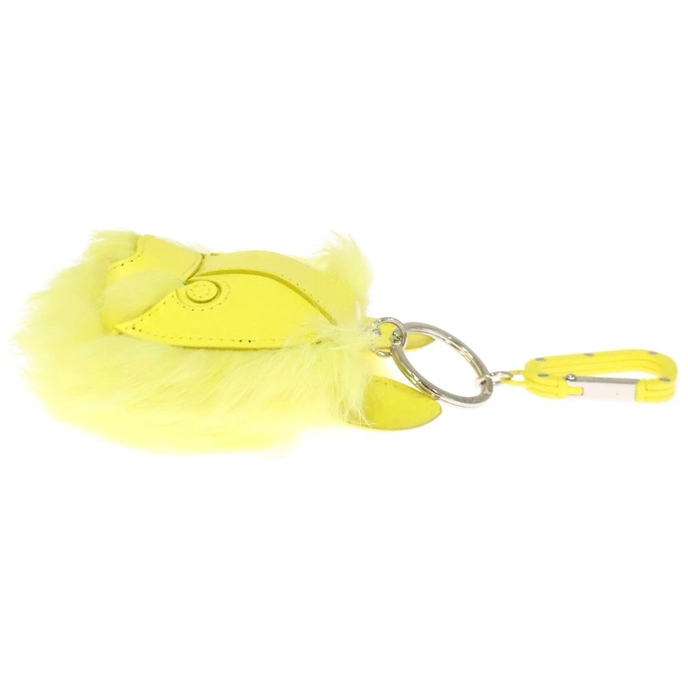 DIOR(ディオール) COOKIE バッグチャーム キーホルダー キーリング イエロー シルバー金具