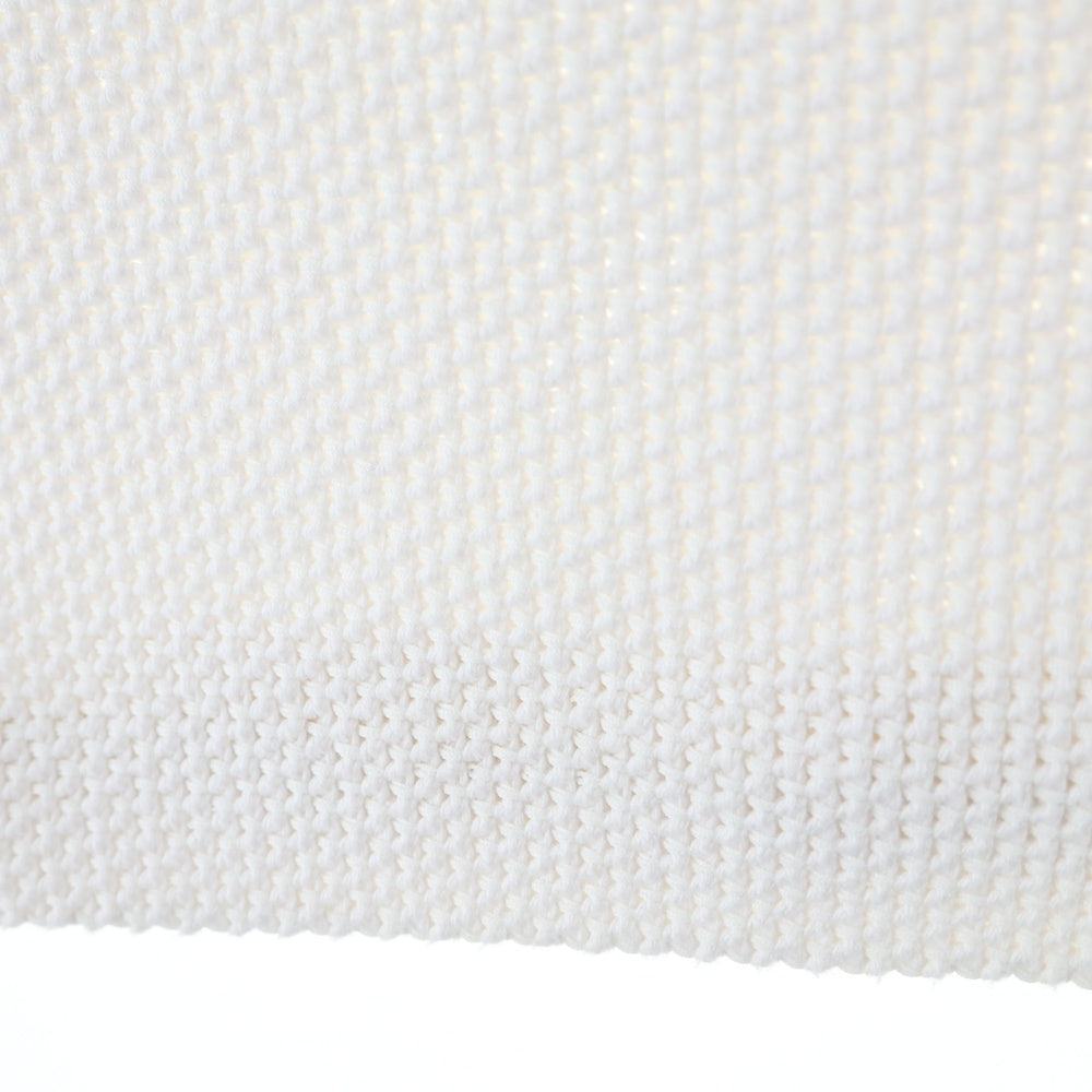 CHANEL(シャネル) ココマークボタン コットンニット フリル 半袖 ミディアムワンピース ホワイト/ブラック レディース P71969V63611