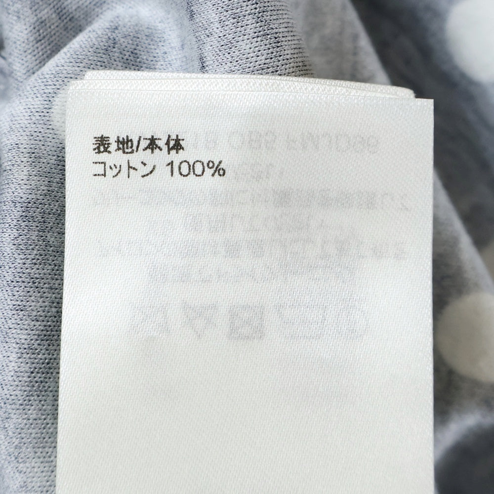 LOUIS VUITTON(ルイヴィトン) 22SS ポルカドット総柄 チェーン ドローストリング クルーネック 半袖 ジャージー ミディアム ワンピース カットソー ブラック レディース RW221B OB5 FMJD96