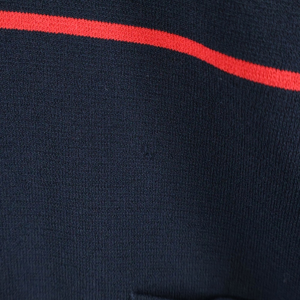 valentino garavan(ヴァレンティノガラヴァーニ) Vロゴ刺繍 ロックスタッズ ボーダー柄 レーヨンニット 半袖 ミディアム ワンピース ネイビー レディース 1B3KD08L7FG