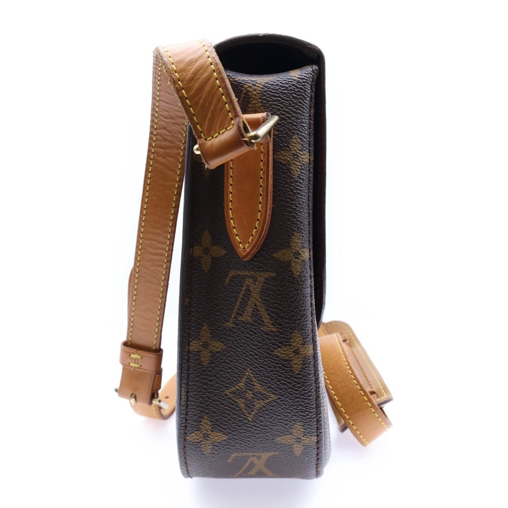 LOUIS VUITTON(ルイヴィトン) サンクルー モノグラム PVC レザー プッシュロック ショルダーバッグ ゴールド金具 ブラウン M51242