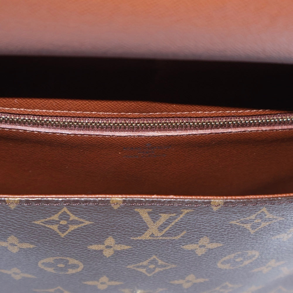 LOUIS VUITTON(ルイヴィトン) サンクルー モノグラム PVC レザー プッシュロック ショルダーバッグ ゴールド金具 ブラウン M51242