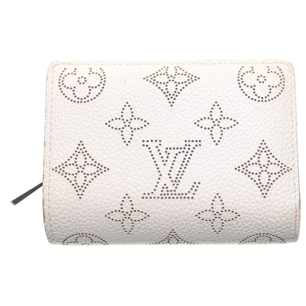 LOUIS VUITTON(ルイヴィトン) マヒナ ポルトフォイユ・クレア グリズリ 二つ折り財布 コンパクトウォレット ホワイト レザー M80903 シルバー金具