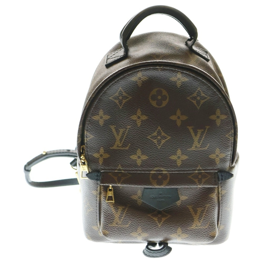 LOUIS VUITTON(ルイヴィトン) モノグラム パームスプリングス バックパックMINI リュックサック ミニバッグ ブラウン×ブラック レザー×PVC M44873 ゴールド金具