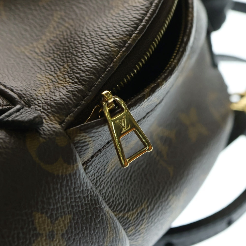 LOUIS VUITTON(ルイヴィトン) モノグラム パームスプリングス バックパックMINI リュックサック ミニバッグ ブラウン×ブラック レザー×PVC M44873 ゴールド金具