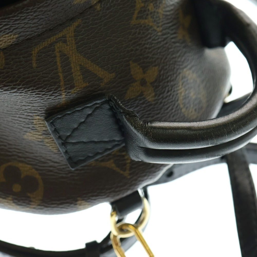 LOUIS VUITTON(ルイヴィトン) モノグラム パームスプリングス バックパックMINI リュックサック ミニバッグ ブラウン×ブラック レザー×PVC M44873 ゴールド金具