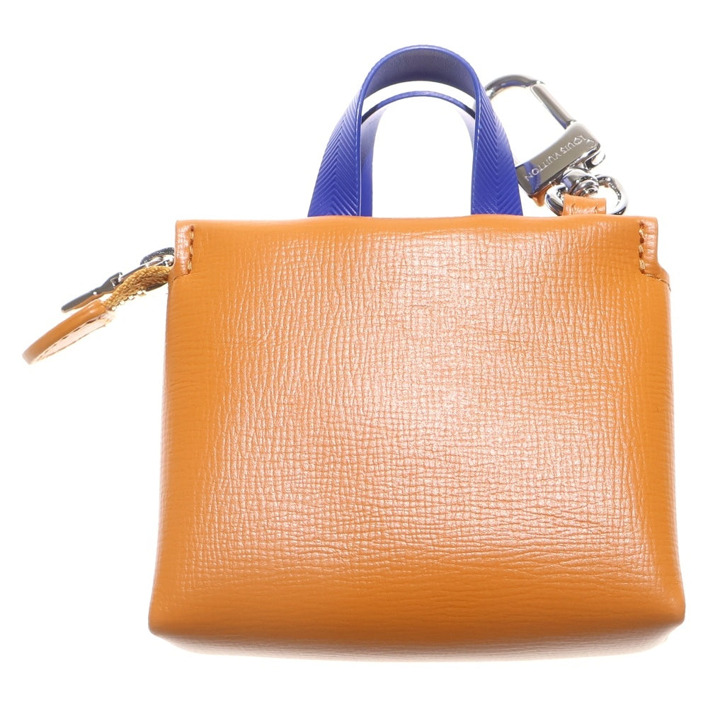 LOUIS VUITTON(ルイヴィトン) バッグチャーム LV ミニショッパー キーホルダー バッグチャーム レザー オレンジ M02699 シルバー金具