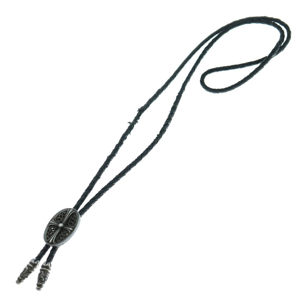 CHROME HEARTS(クロムハーツ) BOLOTIE OVALTINY タイニークラシックオーバルクロス ループタイ シルバー/ブラック BCA209