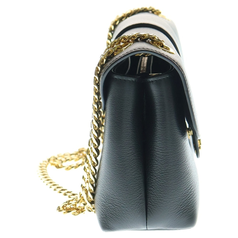 CELINE(セリーヌ) ヴィクトワール ミディアム 2WAYバッグ ハンドバッグ ショルダーバッグ チェーンバッグ ブラック サプルカーフスキン ゴールド金具