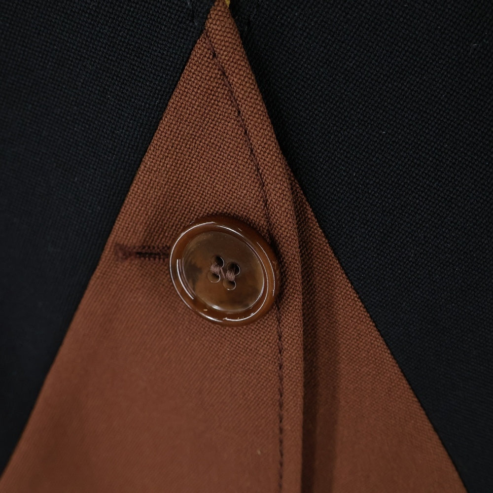 BURBERRY(バーバリー) ウール オーバーサイズ 2B ベスト ジレ ブラック/ブラウン レディース 8054515